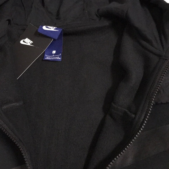 Nike Men's Hybrid Full‑Zip Hoodie, Black - Picture 5 of 6